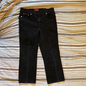 Chaps all black womens straight leg jean